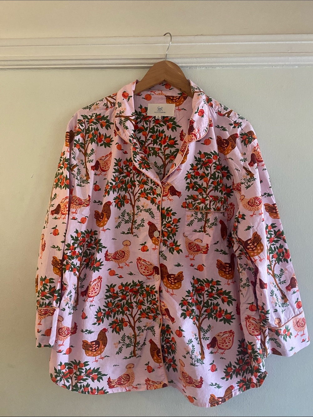Printfresh Pink Pajama Shirt with Hen House Print